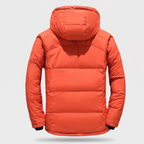 Men's Puffer Jacket - Back View - Orange