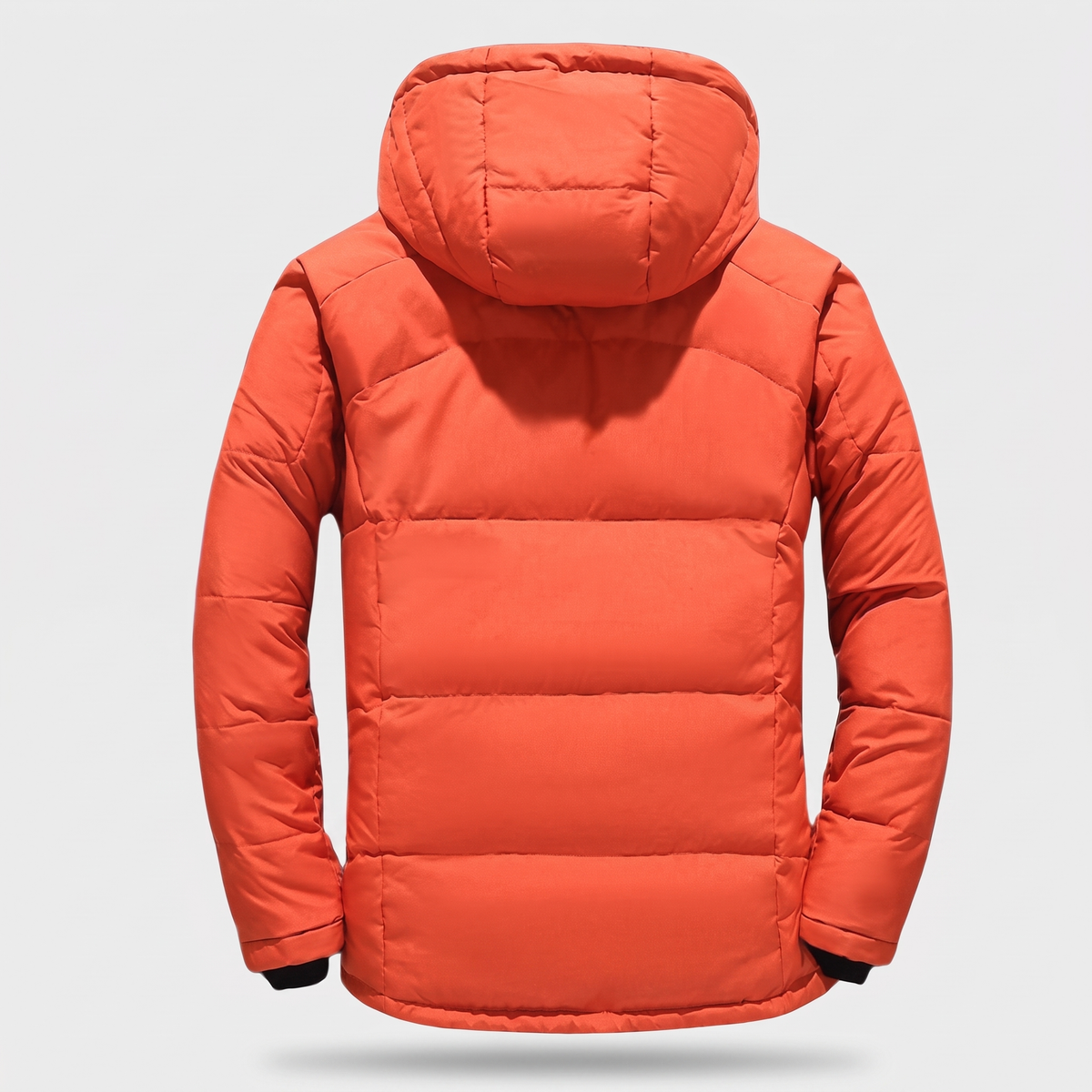 Men's Puffer Jacket - Back View - Orange