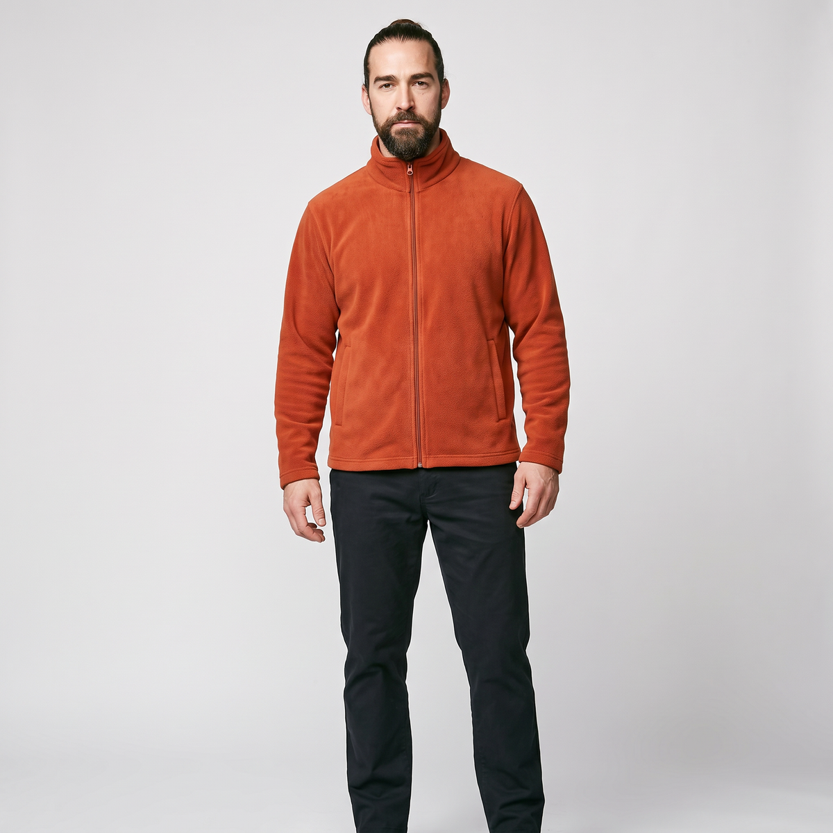 Terrabound Men's Fleece Jacket - Dark Orange - full body