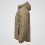Side profile of the padded jacket showing its slim shape