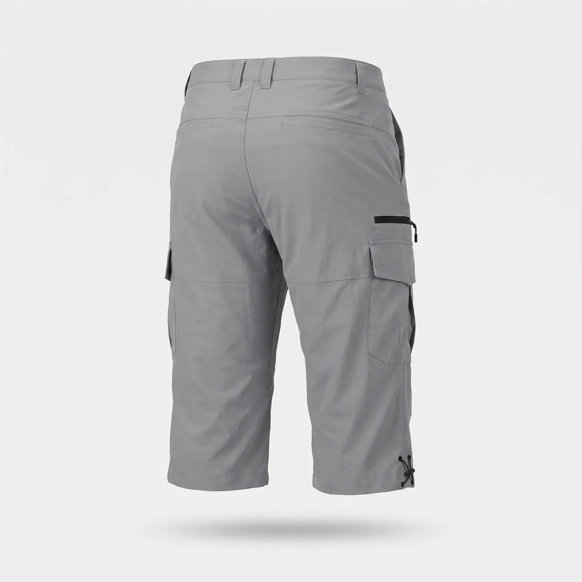 Men's 3/4 cargo shorts in Grey, back view