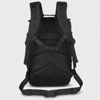 Padded mesh back panel, shoulder straps, sternum and waist strap of the 45L rucksack