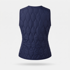 Back of the Navy women's quilted gilet, plain diamond quilted back