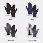 Winter cycling gloves in Black, Navy, Charcoal and Heather Grey