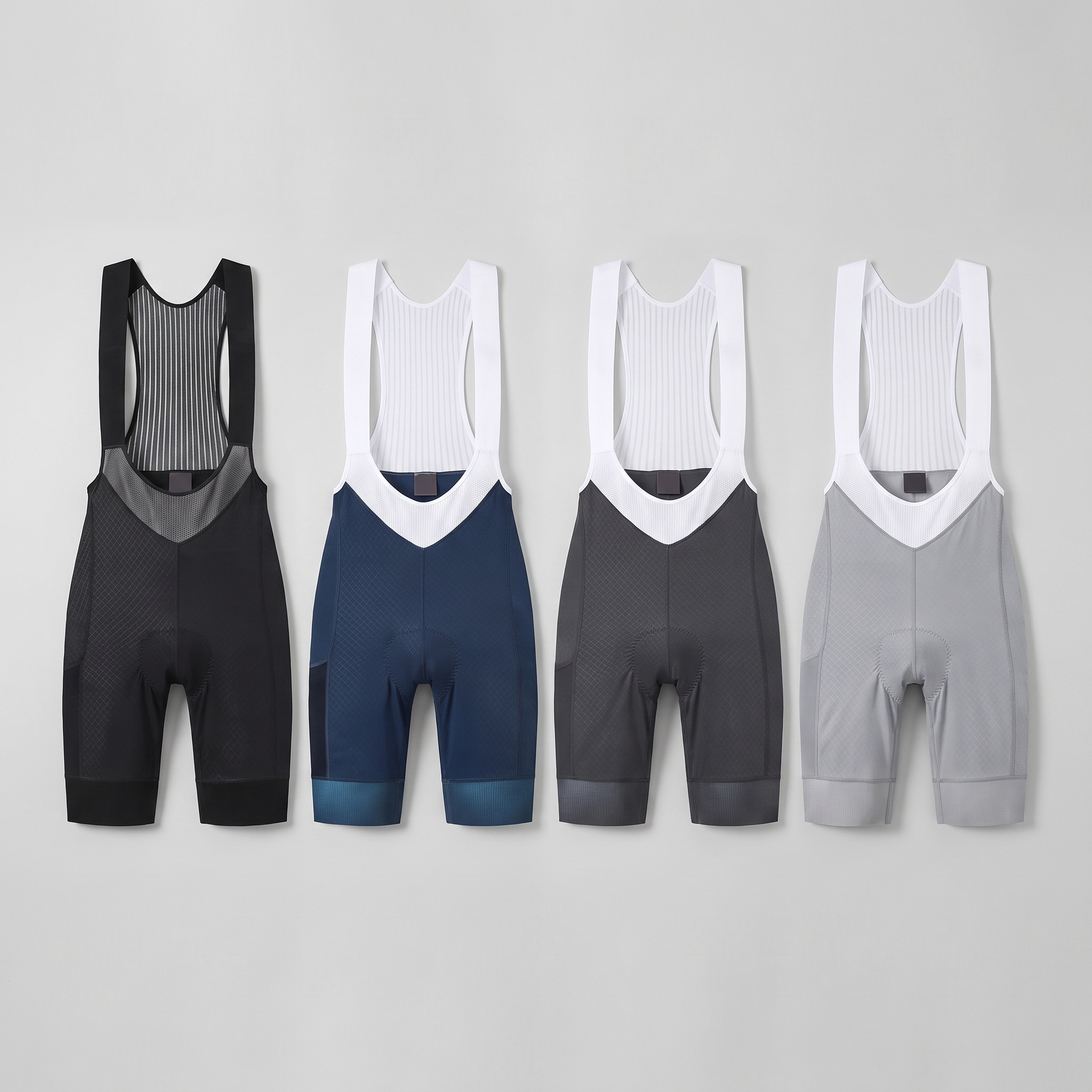 All four colourways of the women's cycling bib shorts