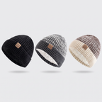 Fleece lined beanie in Black, Grey and Coffee