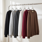Sherpa crew neck jumper in six colourways - black grey white burgundy coffee brown