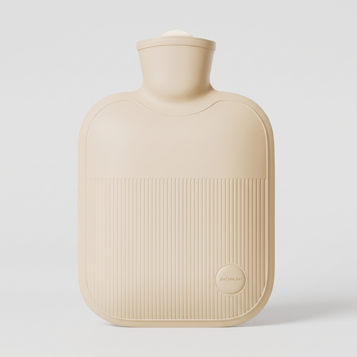 Large 2 litre hot water bottle in Beige