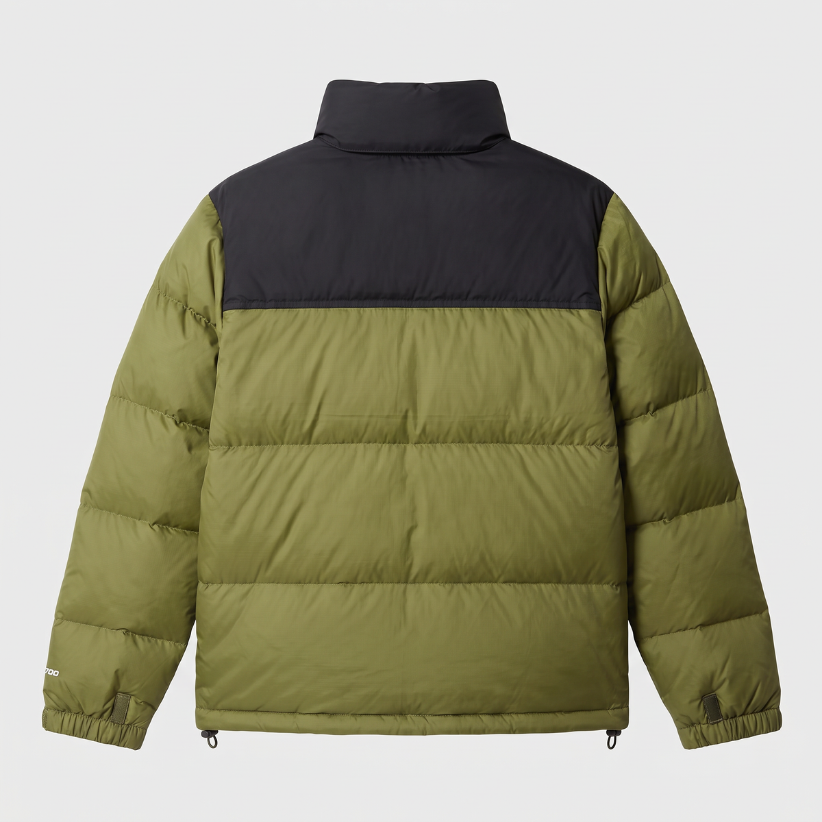 Terrabound men's colour block puffer jacket in Olive, back view