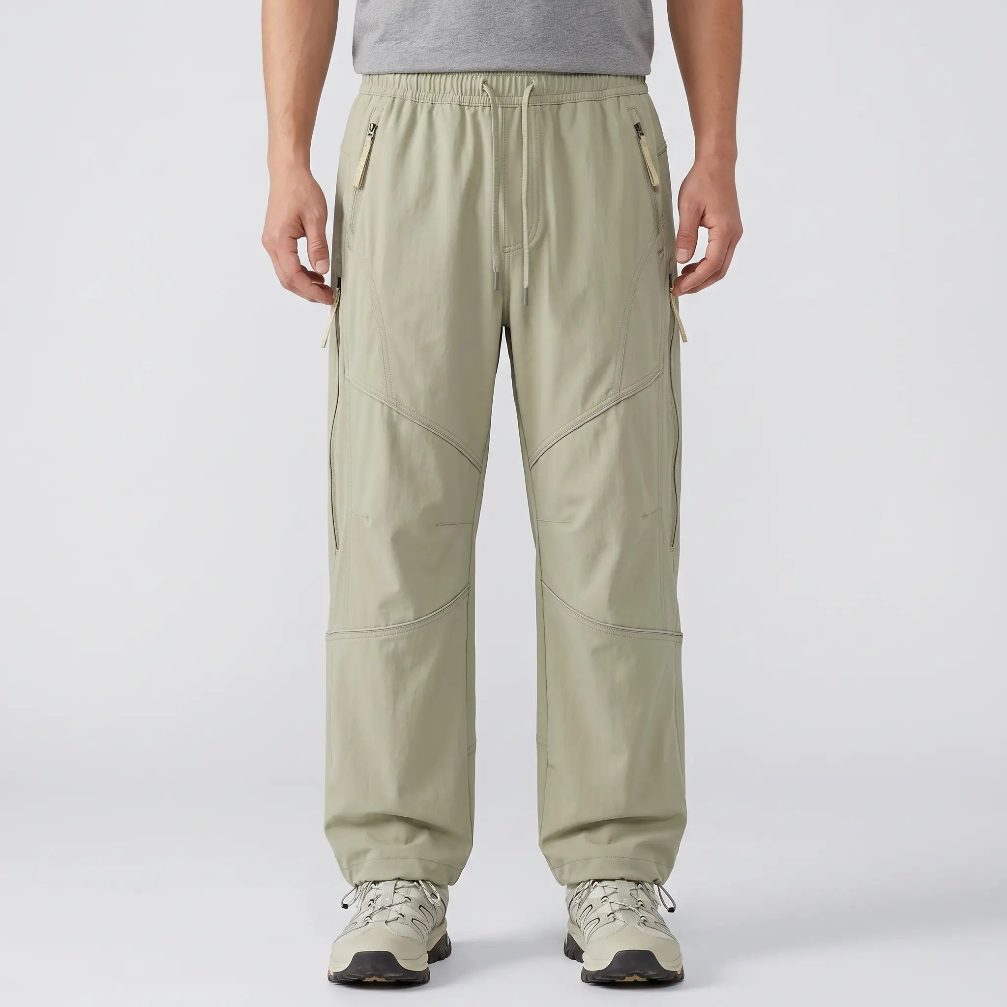 Softshell trail trousers Beige, front
