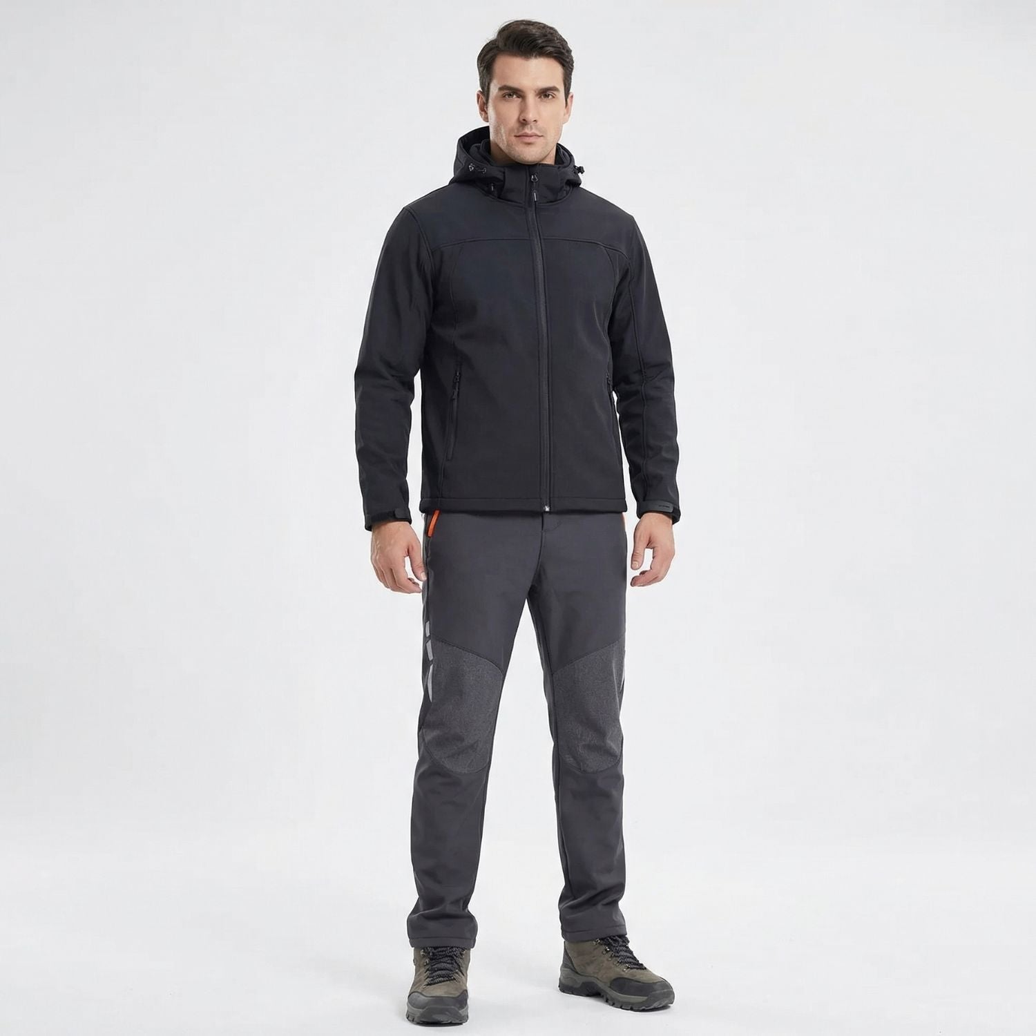 Men's Insulated Hiking Trousers - Fleece Lined Water-Resistant Softshell Trousers for Winter Walking