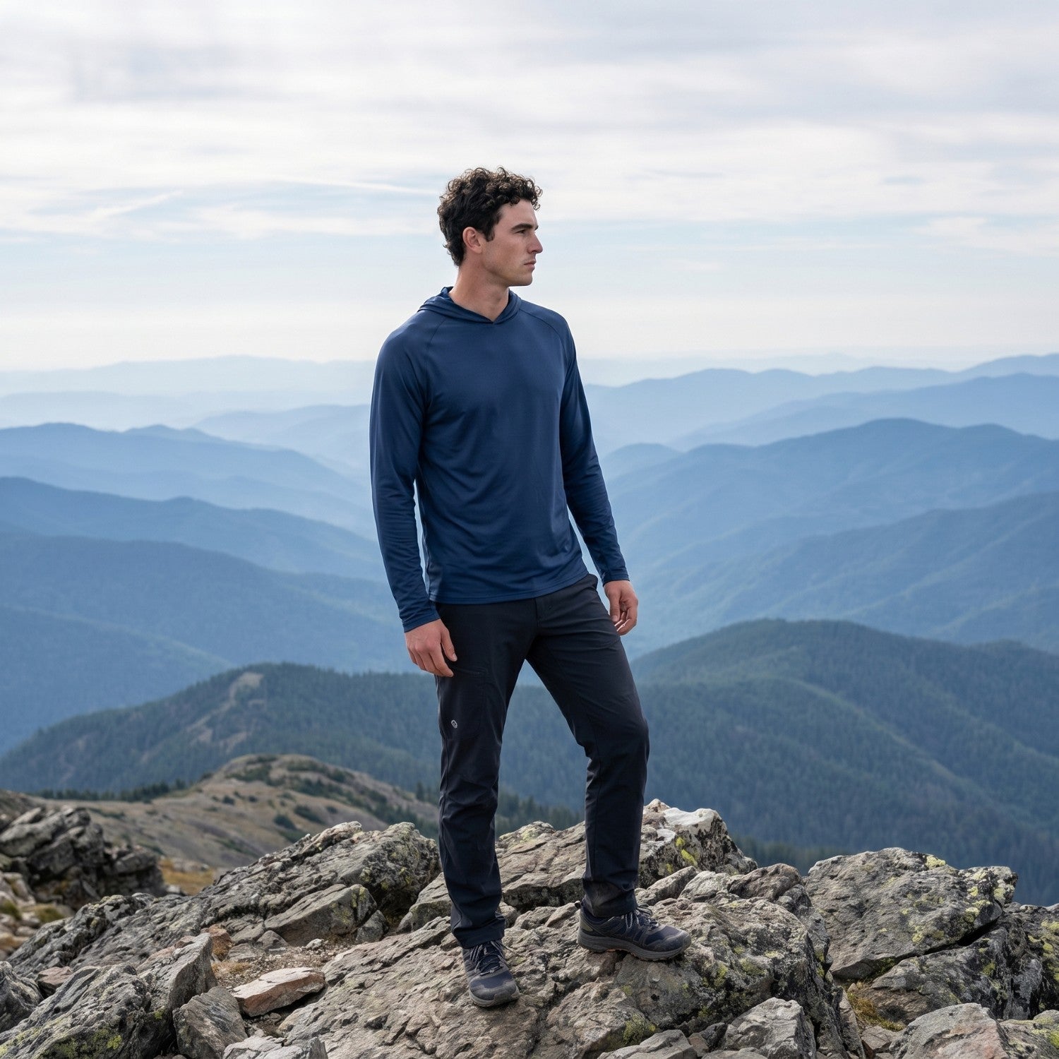 Men's UPF 50+ Sun Hoodie – Lightweight Quick-Dry Hiking & Fishing UV Top with Thumb Loops