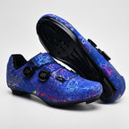 Royal Blue cycling shoes with road soles