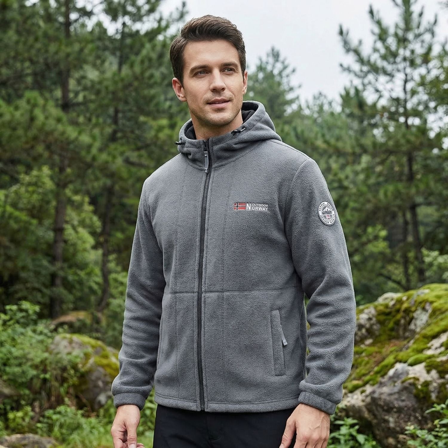 Men’s Windproof Fleece Jacket | Breathable Outdoor Layer for Cold Weather