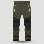 Men's insulated winter walking trousers in Green, front view