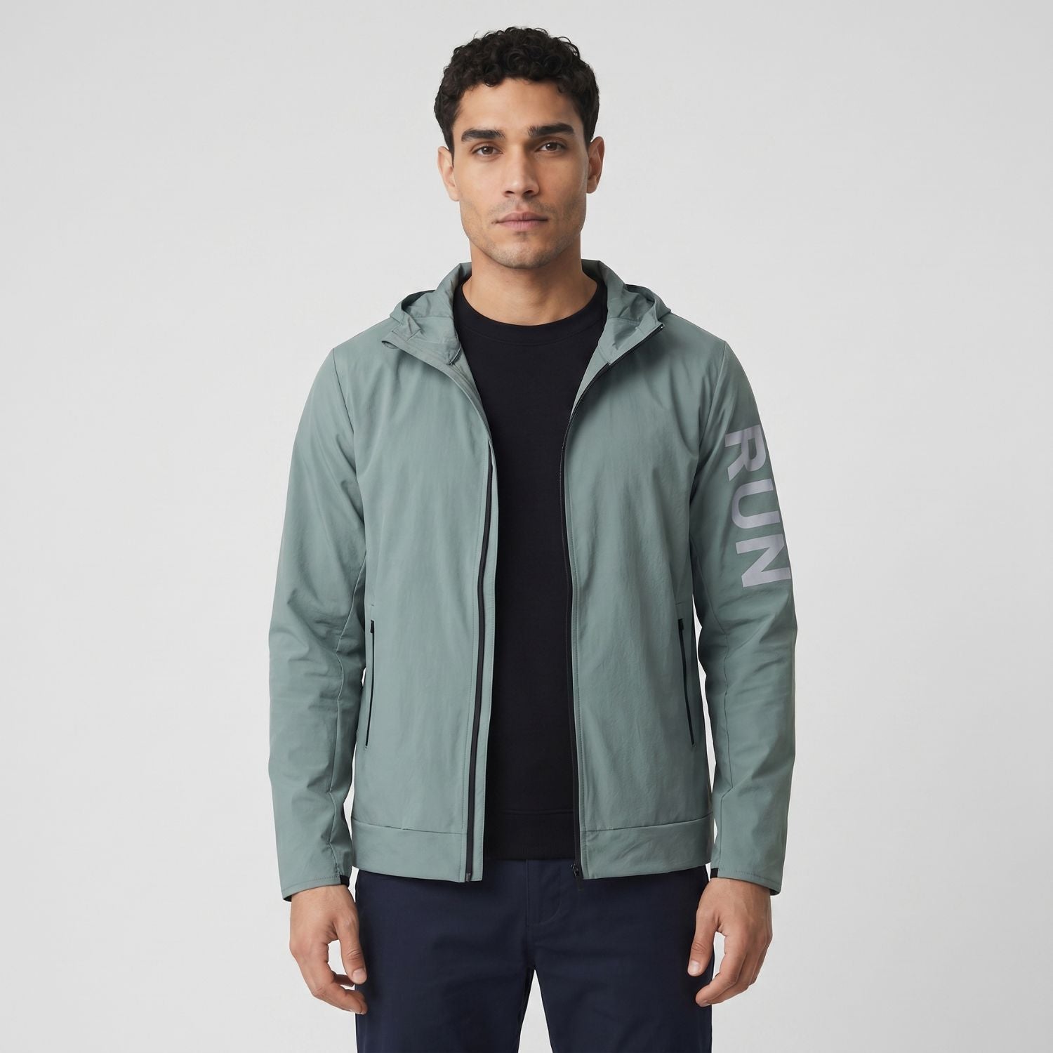 Men's Running Jacket - Lightweight Packable - Windproof & Water-Resistant