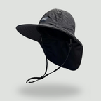 Packable Wide-Brim Fishing Hat – Sun Hat with Neck Flap and Chin Strap