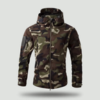 Mens Softshell Jacket – Fleece Lined Hooded Military Style Coat with Zip Pockets