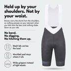 Held up by the shoulders, not the waist: how bib shorts work