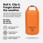 How the roll-top dry bag seals and floats