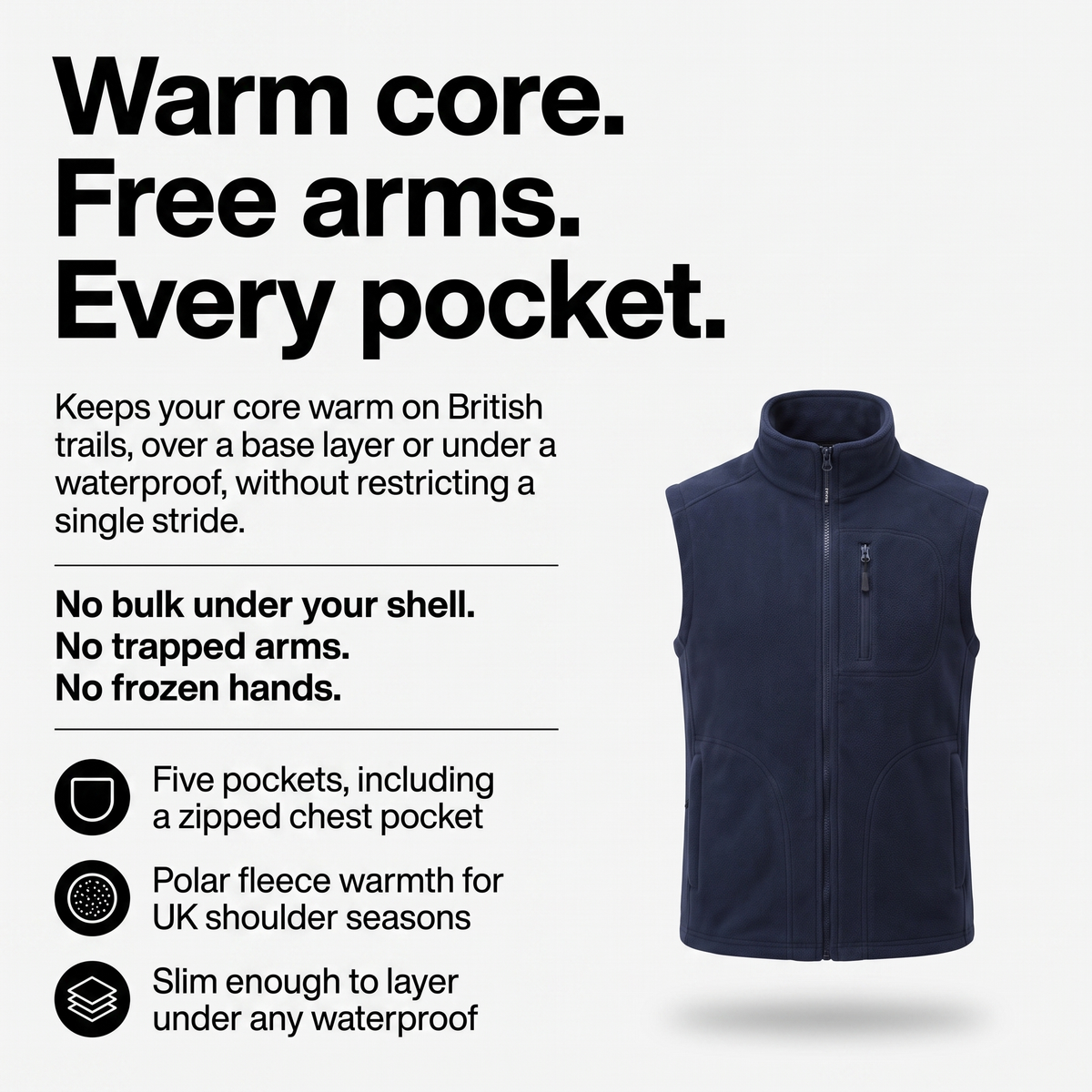Men's Fleece Gilet - Outdoor Use - Terrabound Outdoor