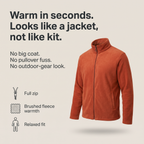 Terrabound Men's Fleece Jacket - warm in seconds, looks like a jacket not kit