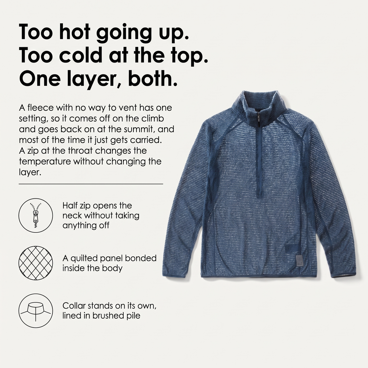 Why a half zip covers both ends of the temperature swing