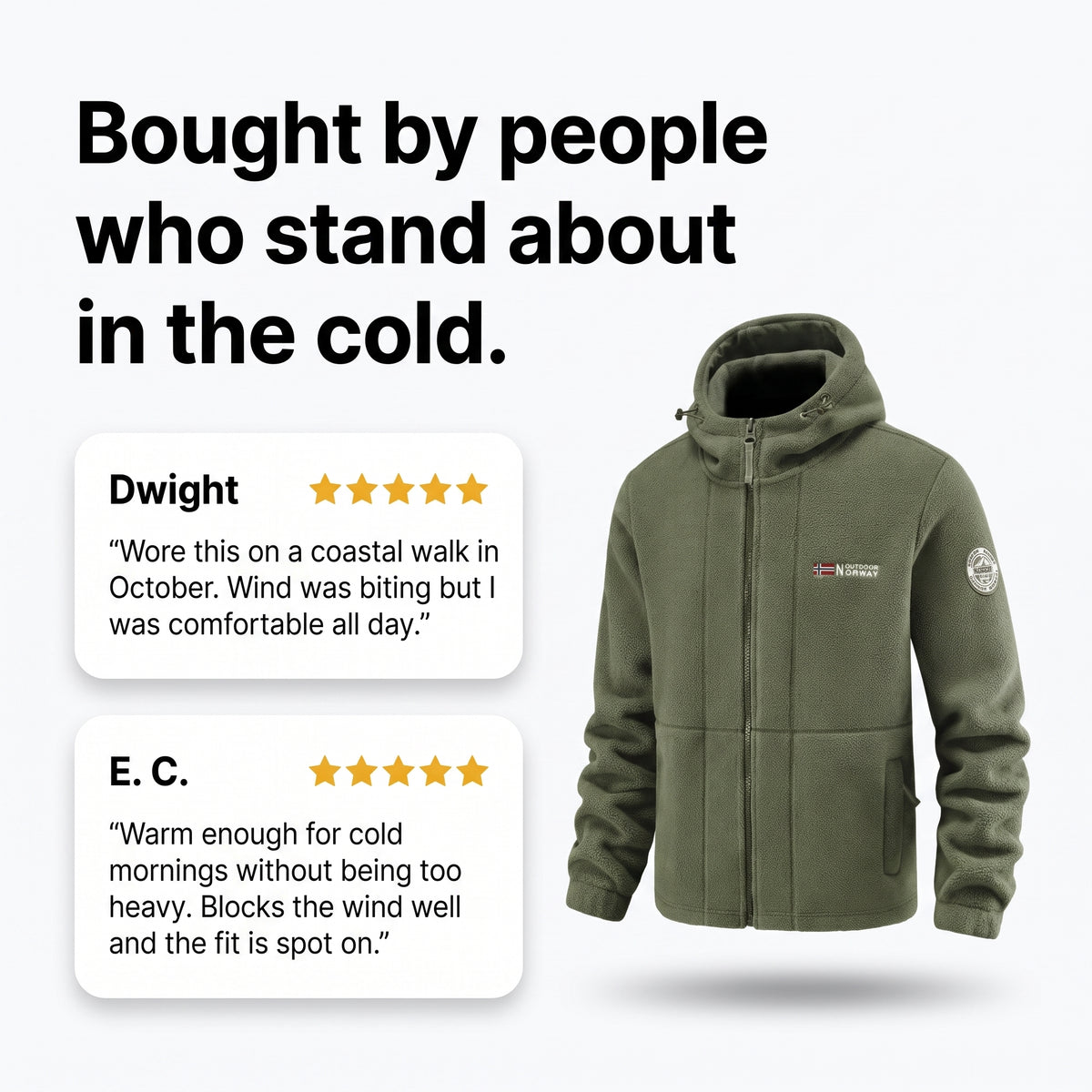 Customer reviews for the men's windproof fleece jacket