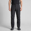 Men's black walking trousers worn, front view