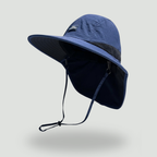 Packable Wide-Brim Fishing Hat – Sun Hat with Neck Flap and Chin Strap