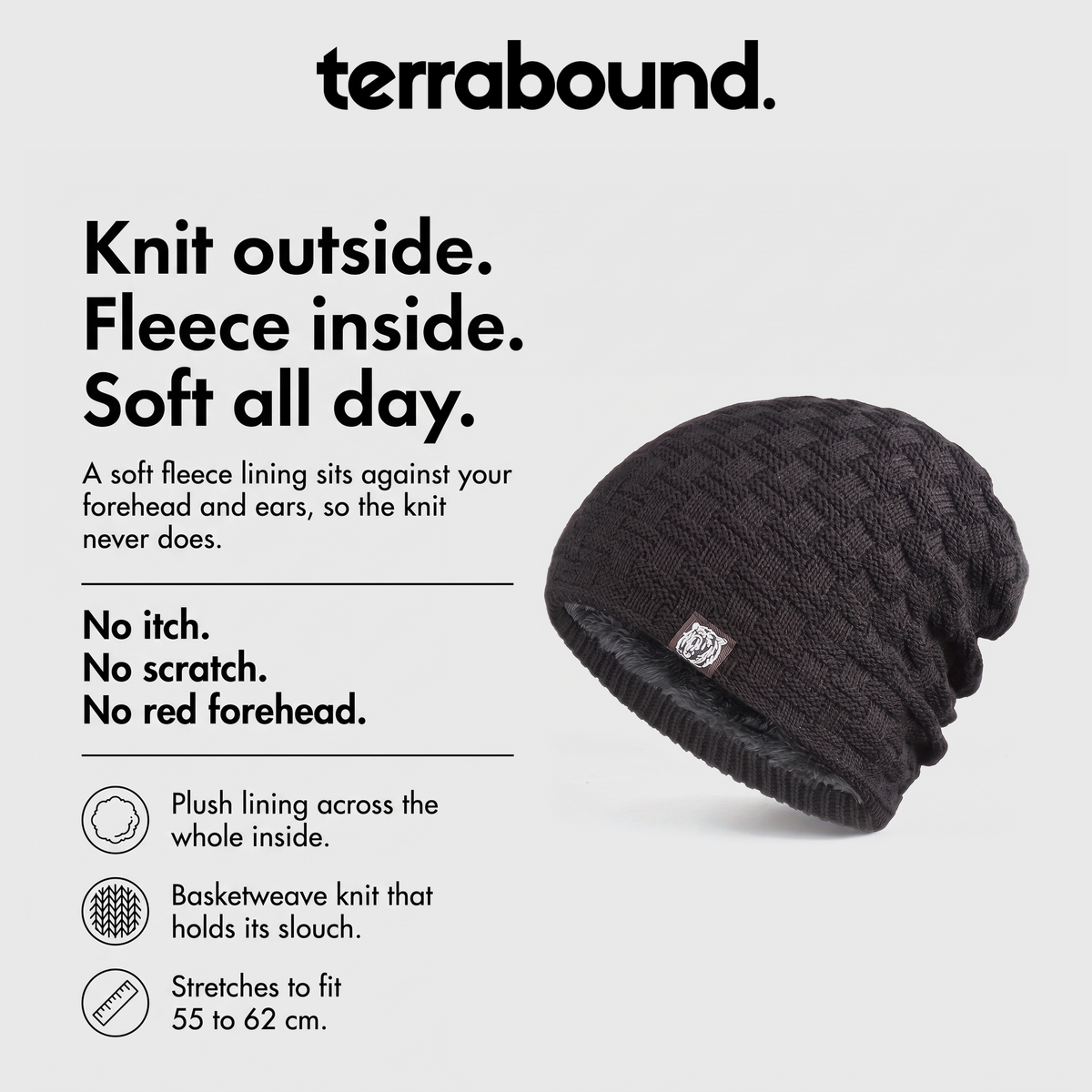 Knit outside, fleece inside