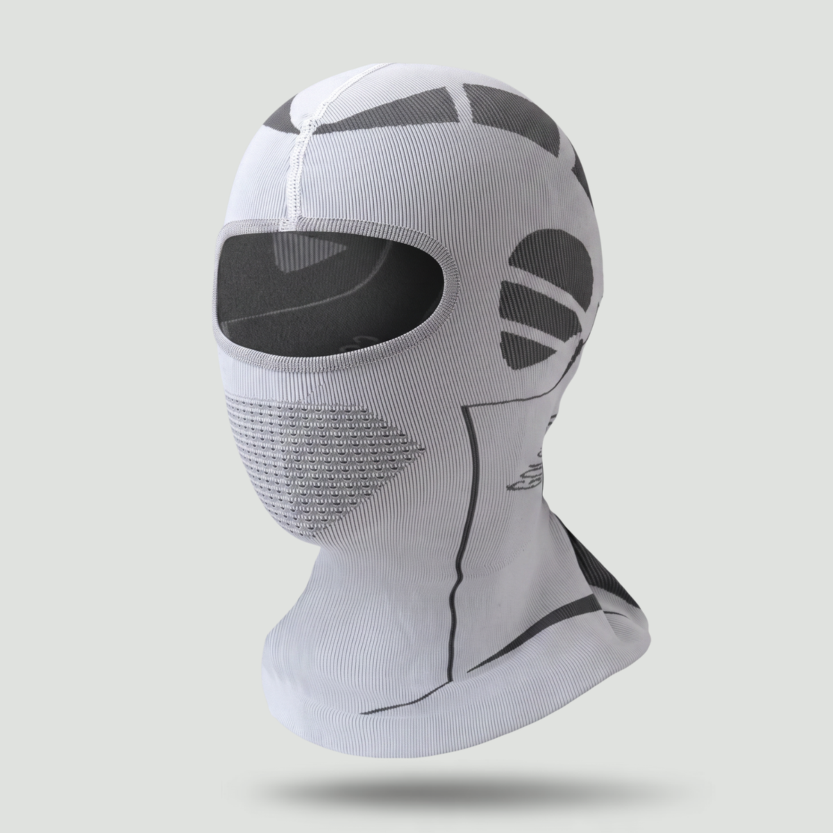 Thermal balaclava in Light Grey, front three-quarter view