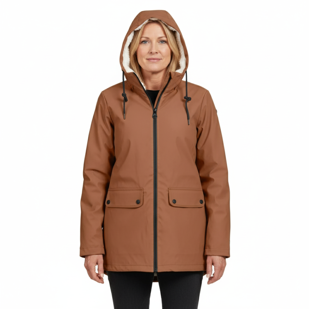 Waterproof Women’s Jacket | Fleece-Lined Layer with Adjustable Hood