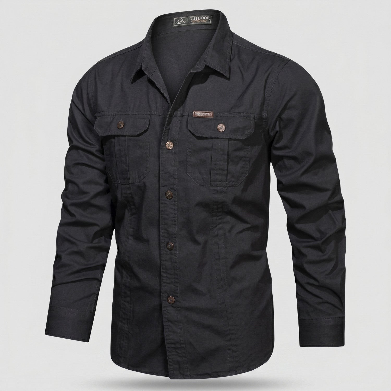 Men's Lightweight Long-Sleeve Outdoor Shirt – Durable Cotton Design