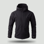 Mens Softshell Jacket – Fleece Lined Hooded Military Style Coat with Zip Pockets