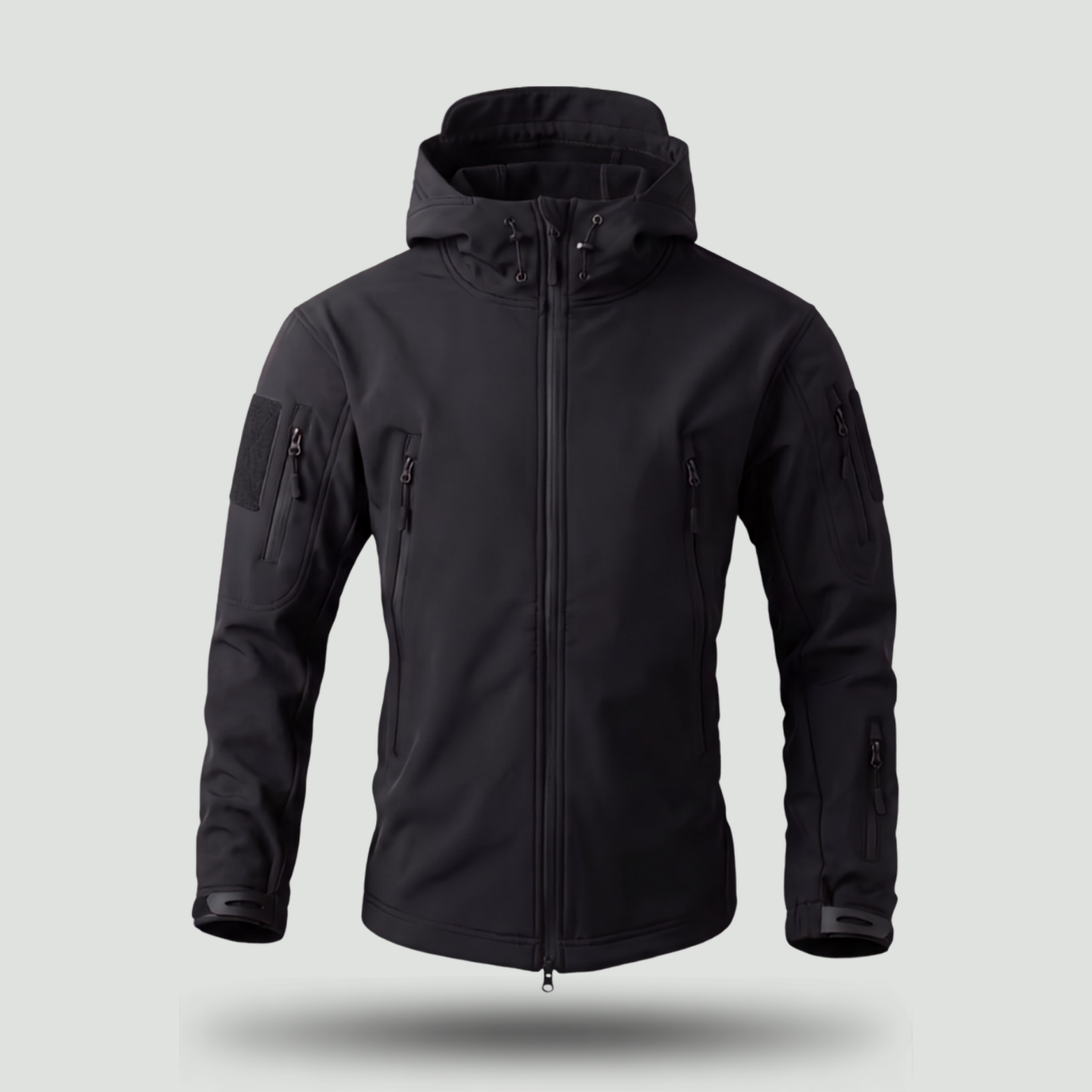 Mens Softshell Jacket – Fleece Lined Hooded Military Style Coat with Zip Pockets