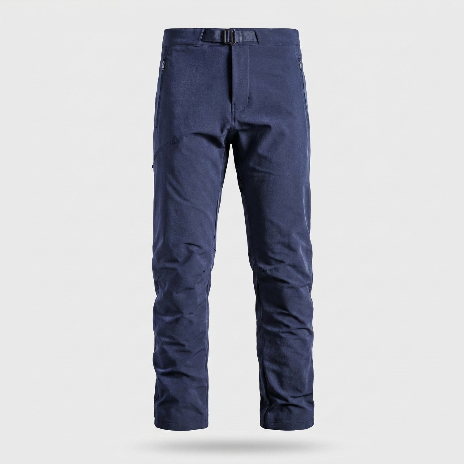 Men's navy walking trousers, front
