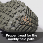 Close-up of the deep lugged outsole of the Men's Walking Boots