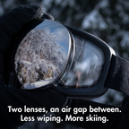 Close-up of the double lens with an air gap between the two layers