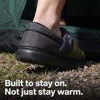 Close-up of the enclosed heel construction on Terrabound Camp Slippers