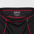 Terrabound care label printed inside the Men's Padded Cycling Undershorts, flat lay