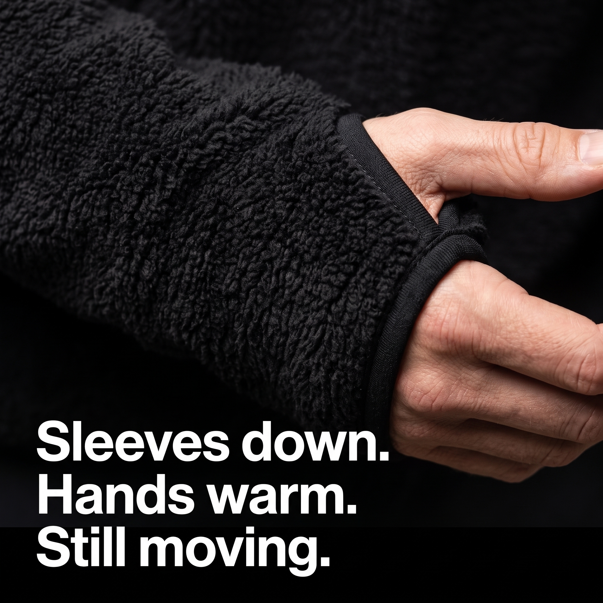 Fleece Hoodie - Thumbhole Cuff Close-Up - Terrabound Outdoor