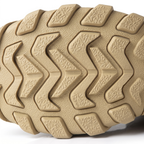 Close-up of the deep multi-directional lugged rubber outsole