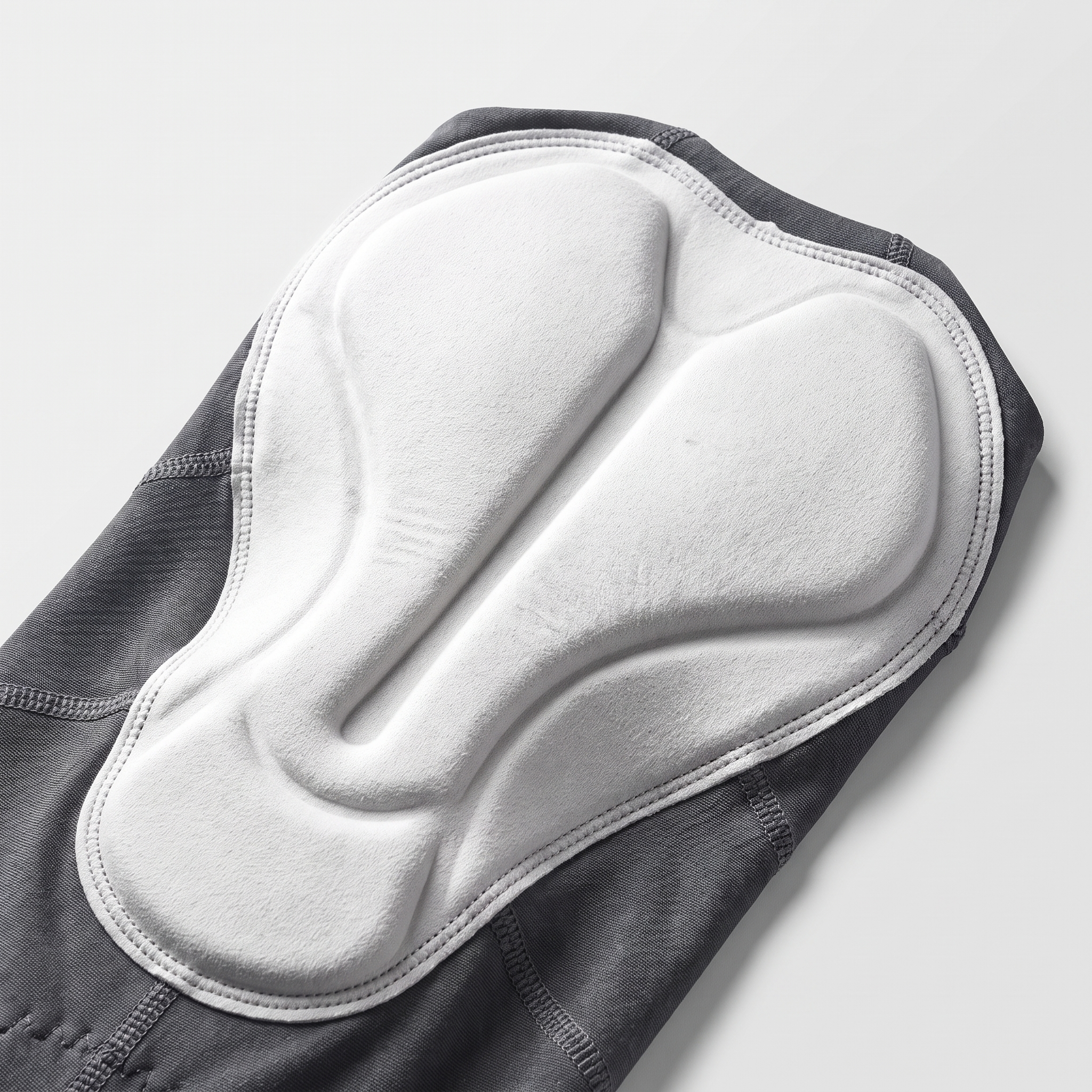 The moulded chamois pad, thickest under the sit bones