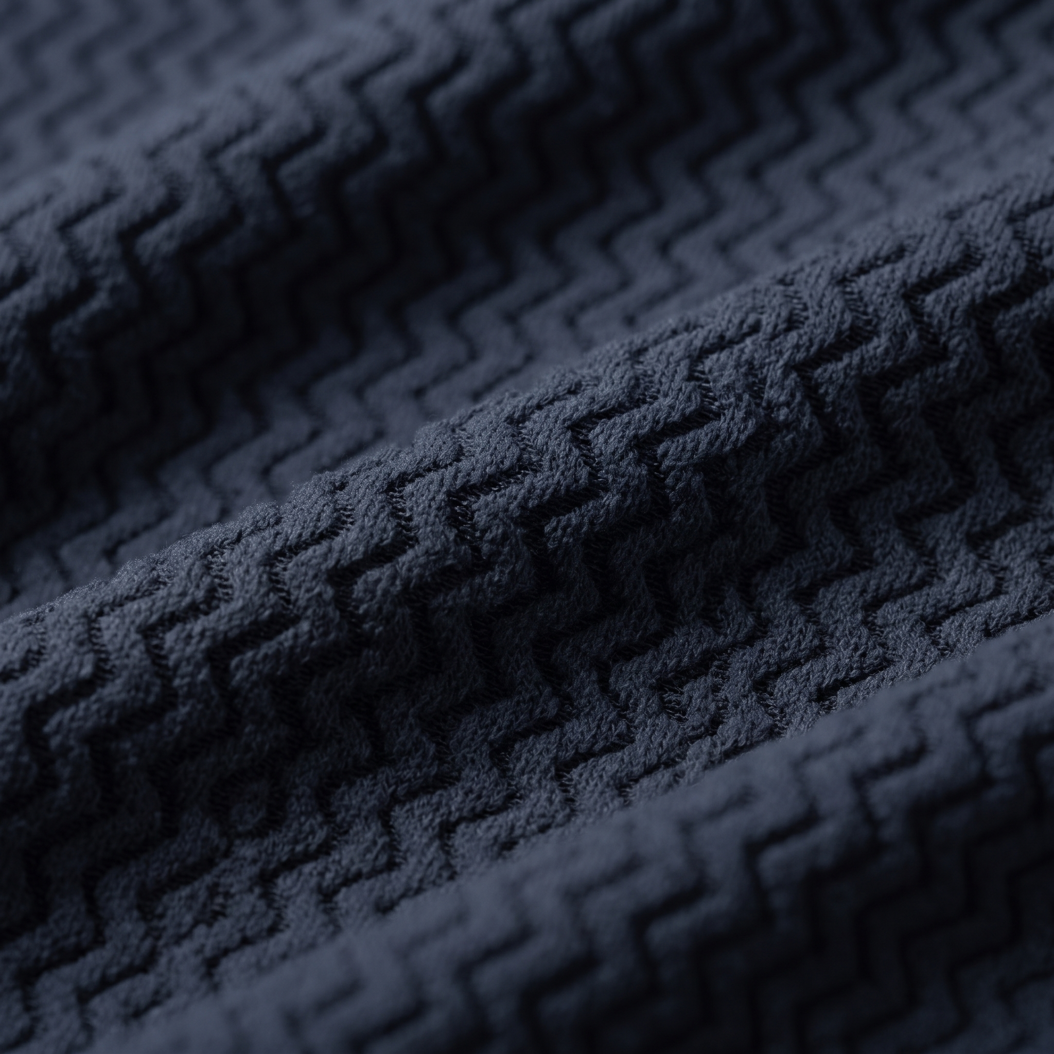 Macro of the raised chevron jacquard knit
