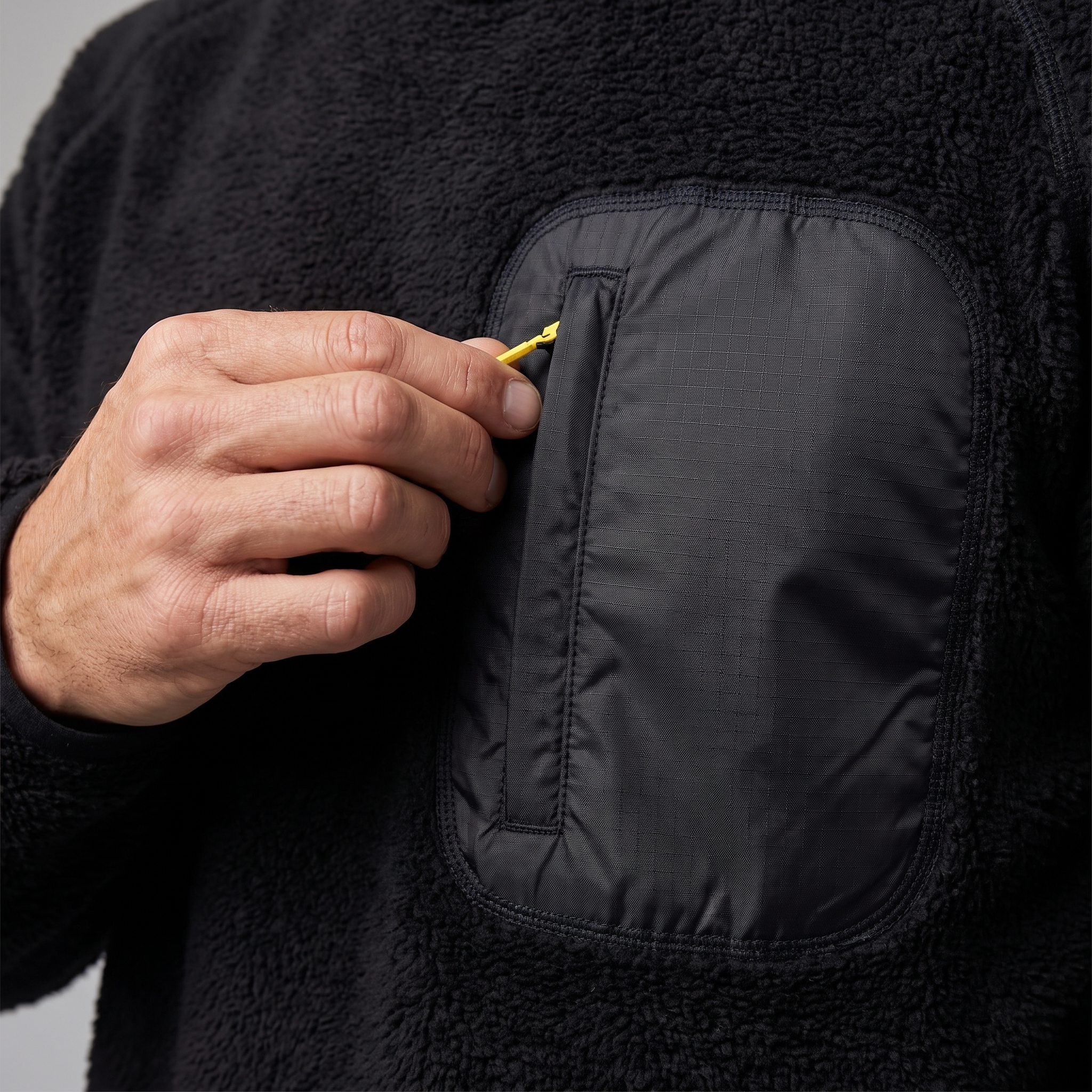 Fleece Hoodie - Zip Chest Pocket Detail - Terrabound Outdoor