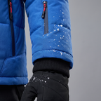 Ski jacket knit inner cuff at the wrist with the sleeve zip pocket