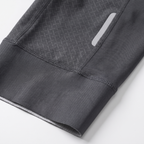 Close-up of the wide silicone leg gripper and reflective strip