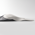 Side profile of the pad showing the taper to a thin edge