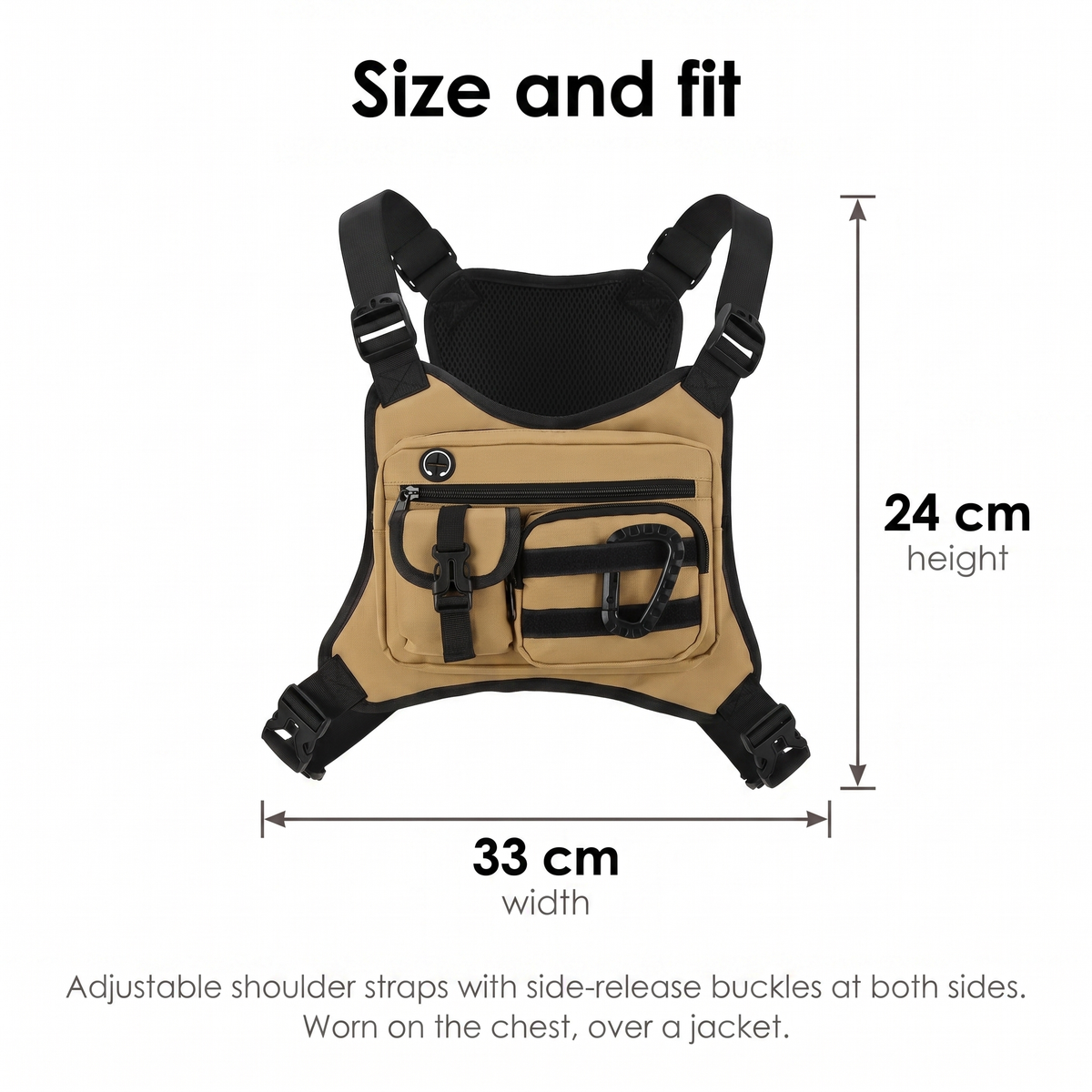 Size guide: 33 cm wide by 24 cm tall